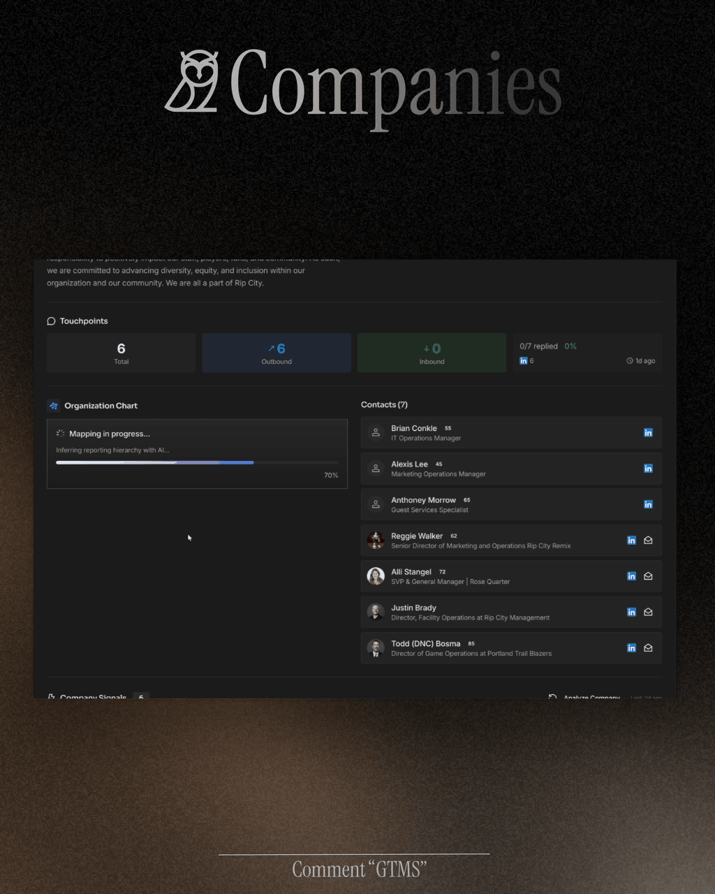 Companies and org map demo